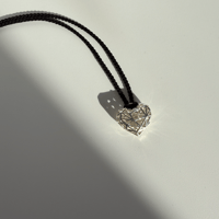 Heart mesh silk cord necklace