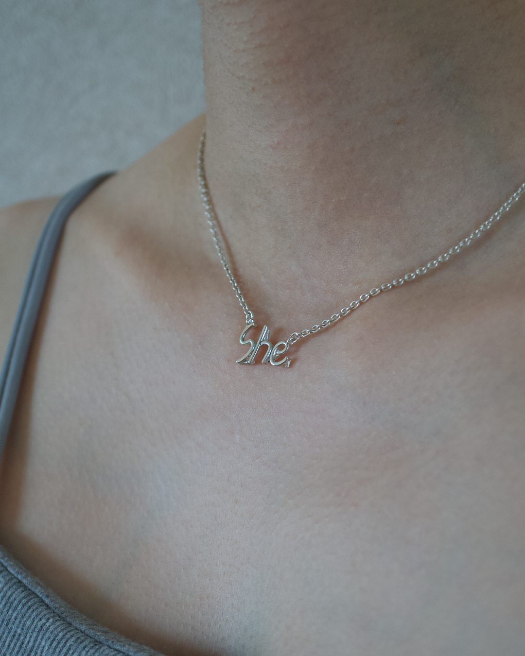She” Necklace – n0003 | Grayscale