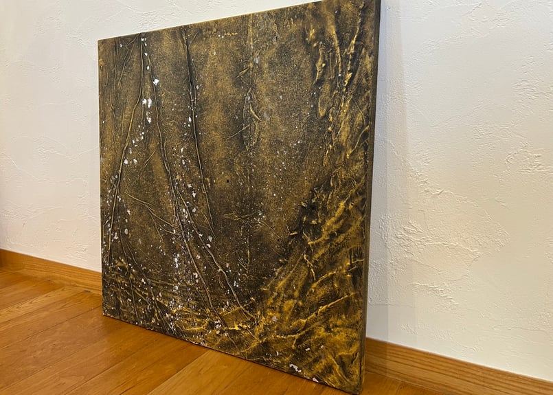 【原画】『片瞑り』 触れる絵画 水 ～祈り～ | asobigami ART Store