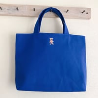 青帆布×アップリケ レッスンバック