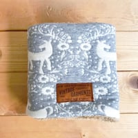 うまグレーキルトニット×ベージュボア ネックウォーマー
