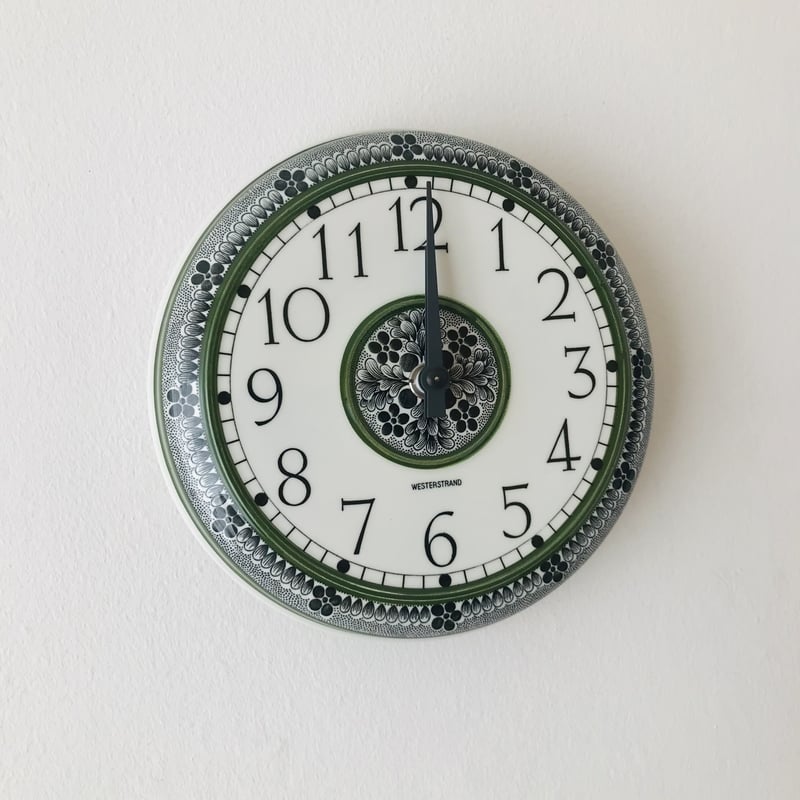 箱付き！グリーン× ホワイト 壁掛け時計《Rorstrand》 | sugallery