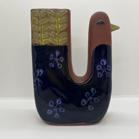 青い鳥のフラワーベース