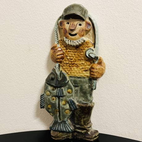 《Ego Stengods》フィッシャーマンの陶板【Fischer 】