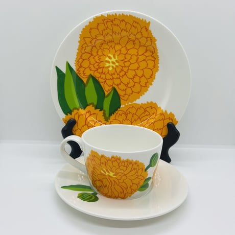 《Marimekko》Primavera　オレンジ　トリオ　C&S+プレート
