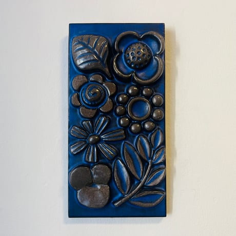 【Berit Ternell】Fleur　ブルーの陶板《Upsala Ekeby》