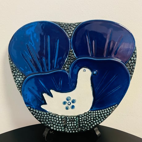 【Sylvia leuchovius 】鳥のハート型陶板《Rörstrand》