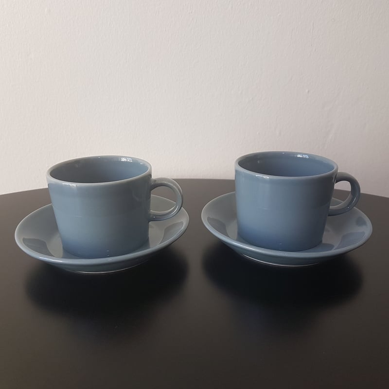 ARABIA》Teema コーヒーカップ＆ソーサー 2客セット グレー【廃盤色 