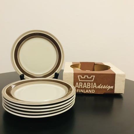 【ARABIA】Pirtti  / ピルティ 17cm ケーキ プレート　６枚セット【箱付き！】