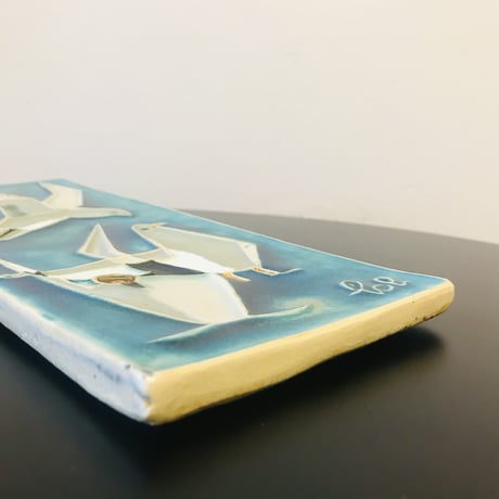 【Helmut  Schäffenacker】３羽の鳥の陶板