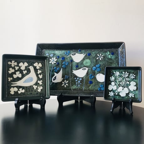 【Sylvia leuchovius 】野花の絵皿陶板《Rörstrand》