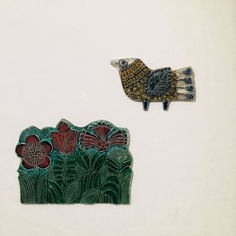 ☆ご予約品☆【Lisa Larson/リサラーソン】　 Fågel ／鳥の陶板  《Gustavsberg》