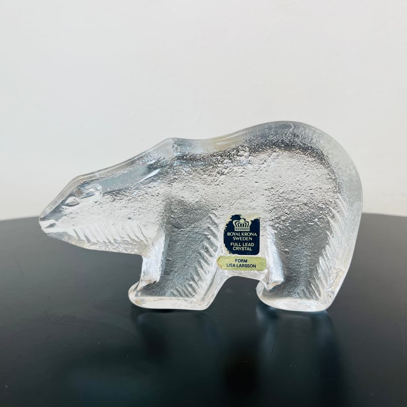 Lisa Larson/ リサラーソン】クマ ガラスのオブジェ 《Royal Krona》