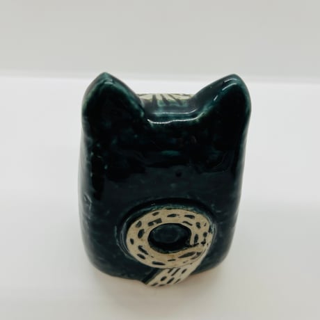 【Lisa Larson / リサラーソン】Liten katt　ダークブルーグリーン 《Gustavsberg》
