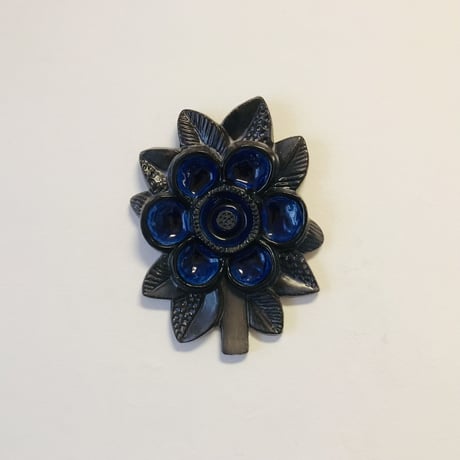 【Irma Yourstone/ イルマ・ユアストン】ネイビーのお花の陶板《Upsala　Ekeby》