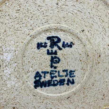 【Inger persson/インガーパーソン】 ブルー×ホワイト　飾り皿　アトリエ作品《Rörstrand》-A