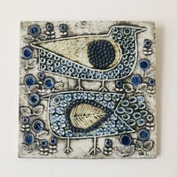 Lisa Larson/リサ・ラーソン】 陶板 UNIKシリーズ 鳥 《Gustavsbe