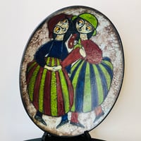 《Michael Andersen & Son》2人の女性　オーバル絵皿 【Marianne Starck】