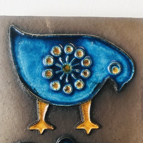 《Knabstrup》仲睦まじい親子の鳥の陶板