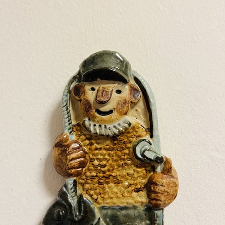 《Ego Stengods》フィッシャーマンの陶板【Fischer 】