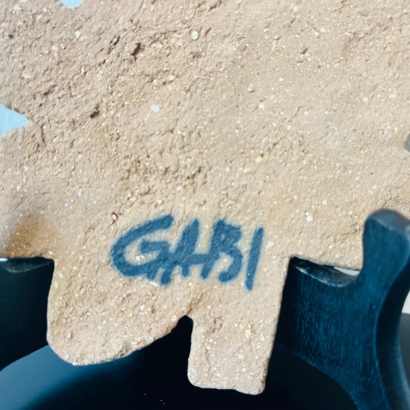 北欧ヴィンテージ 【希少】Gabrielオーバル陶板(白) すみれ