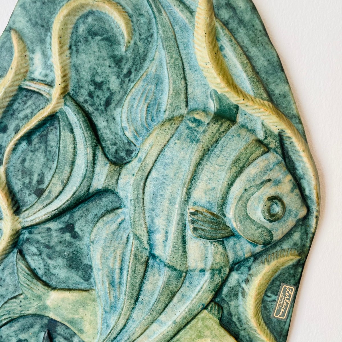 ▼Irma Yourstone りんご　陶板　イルマ・ユアストン　ヴィンテージ リンゴの陶板 / Irma Yourstone・イルマユアストン