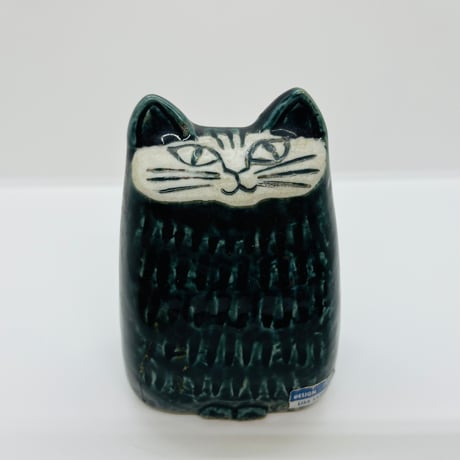 【Lisa Larson / リサラーソン】Liten katt　ダークブルーグリーン 《Gustavsberg》