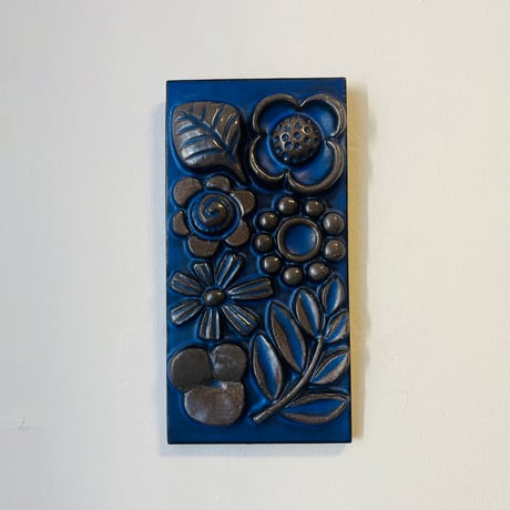 【Berit Ternell】Fleur　ブルーの陶板《Upsala Ekeby》