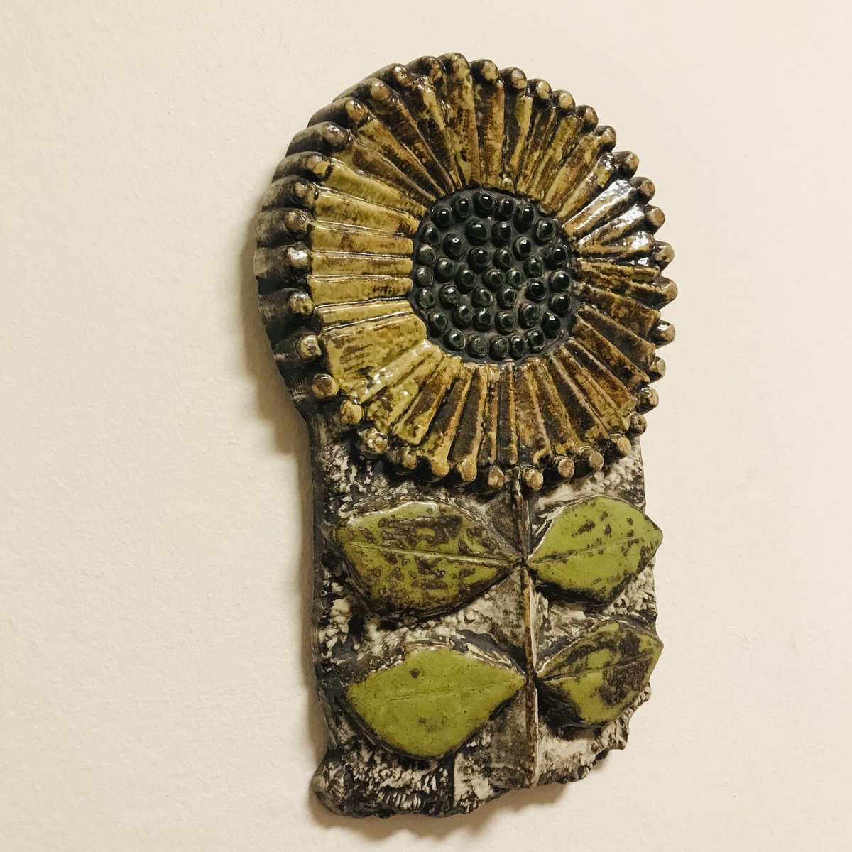 LISA LARSON リサラーソン 陶板　ひまわり　向日葵 Lisa Larson/リサラーソン】 Solros／黄色の向日葵の陶板