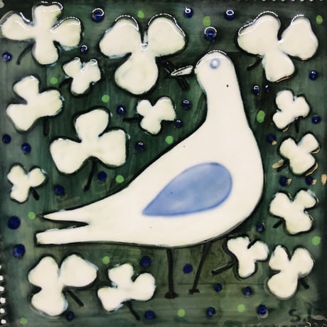 【Sylvia leuchovius 】鳥の絵皿陶板《Rörstrand》