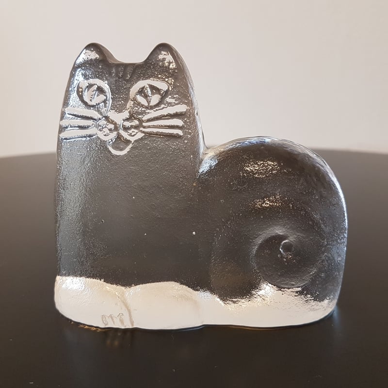 訳ありLisa Larson　リサ・ラーソン　ネコ　クリスタルガラス　オブジェ Eda Kristall / Lisa Larson リサ・ラーソン / クリスタルガラスの