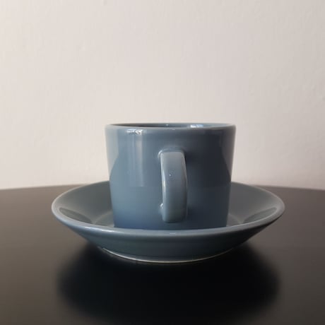 《ARABIA》Teema コーヒーカップ＆ソーサー　 グレー【廃盤色】ARABIA  FINLAND　ロゴ