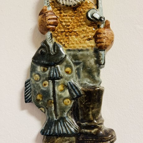 《Ego Stengods》フィッシャーマンの陶板【Fischer 】