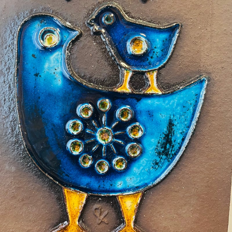 北欧　赤い鳥モチーフの陶板＜ベース・ノーマン＞ マイセン 陶板 鳥（カワセミ） 20.5×25cm 260110／53n31