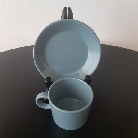 ☆ご予約品☆《ARABIA》Teema コーヒーカップ＆ソーサー　 グレー【廃盤色】ARABIA　TEEMA　ロゴ