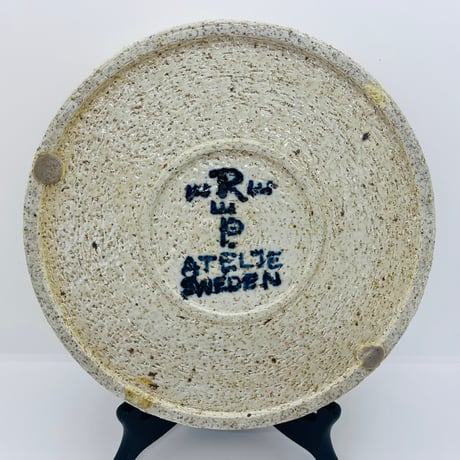 【Inger persson/インガーパーソン】 ブルー×ホワイト　飾り皿　アトリエ作品《Rörstrand》-A