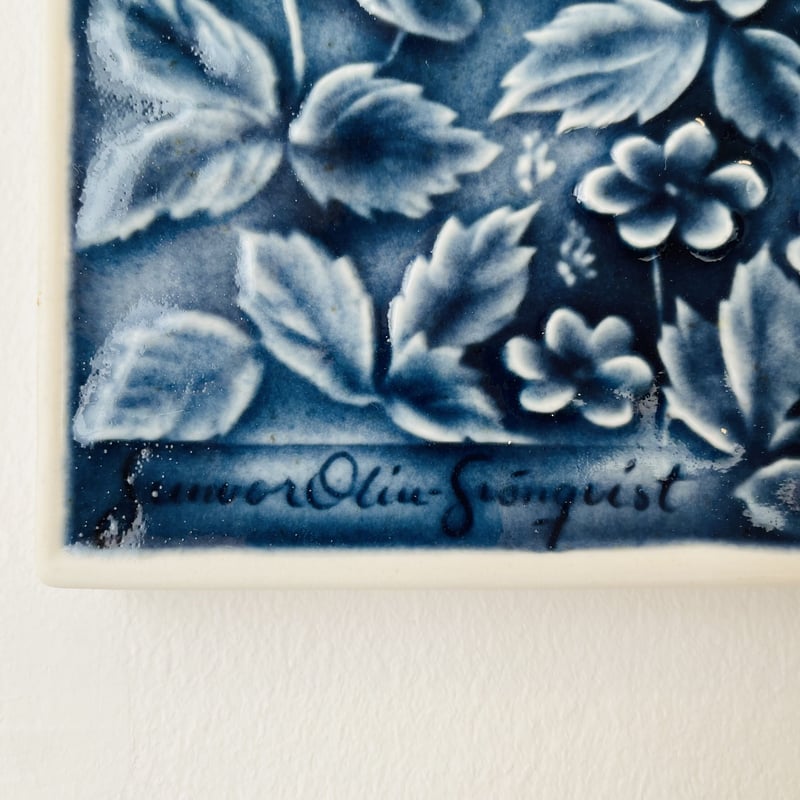 Gunvor Olin-Gronqvist】青い鳥の陶板《Arabia 》 | sugallery