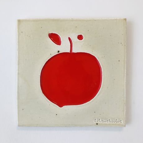 【Sylvia leuchovius 】赤いリンゴの陶板《Rörstrand》