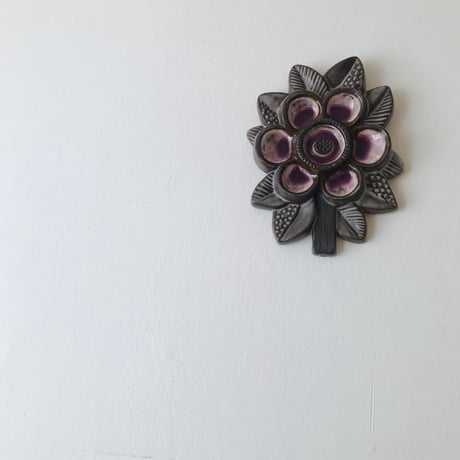 【Irma Yourstone/ イルマ・ユアストン】ピンクのお花の陶板《Upsala　Ekeby》