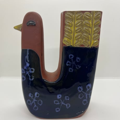 青い鳥のフラワーベース