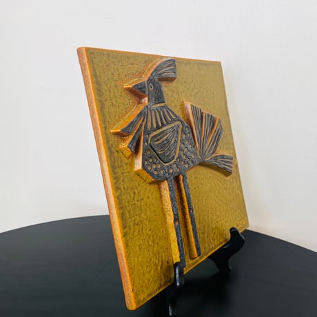 【Börje Skohg】鳥の陶板《Gustavsberg》