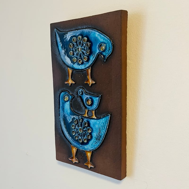 Knabstrup》仲睦まじい親子の鳥の陶板 | sugallery