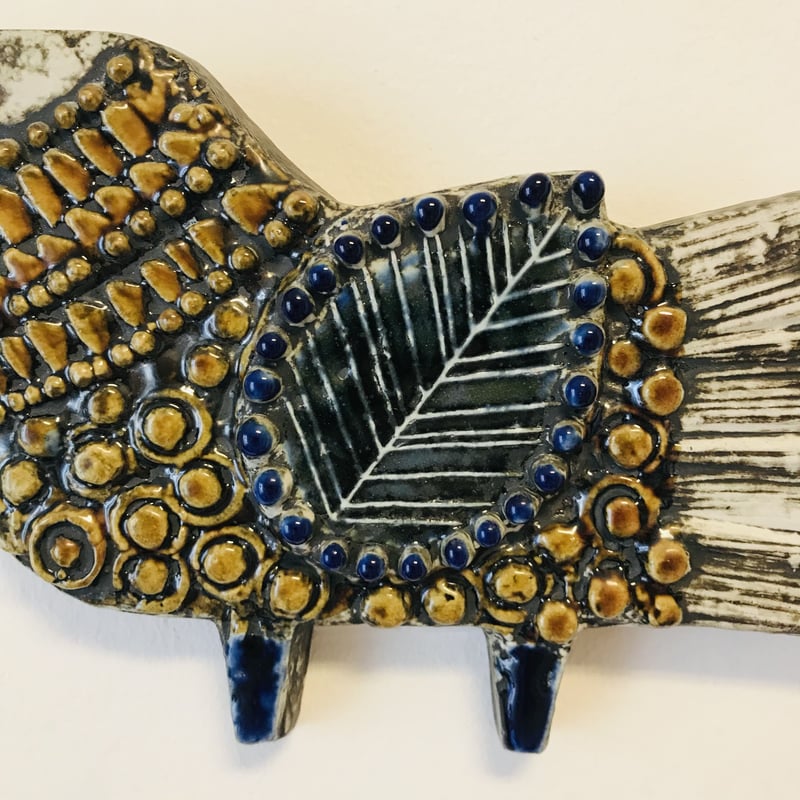 ☆ご予約品☆【Lisa Larson/リサラーソン】 Fågel ／鳥の陶板 《Gusta