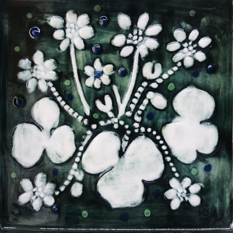 【Sylvia leuchovius 】野花の絵皿陶板《Rörstrand》