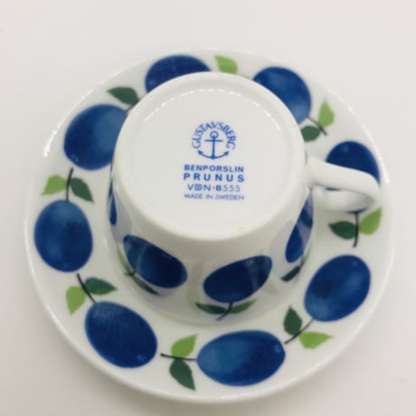 【Stig Lindberg 】Prunus 　コーヒーカップ＆ソーサー《Gustavsberg》①