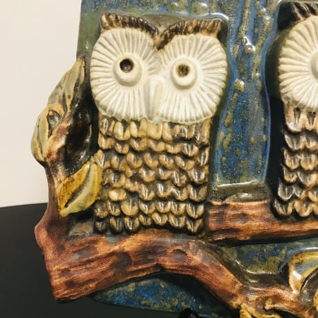 【Willi Fischer / ウィリーフィッシャー】フクロウの陶板《Ego Stengods》