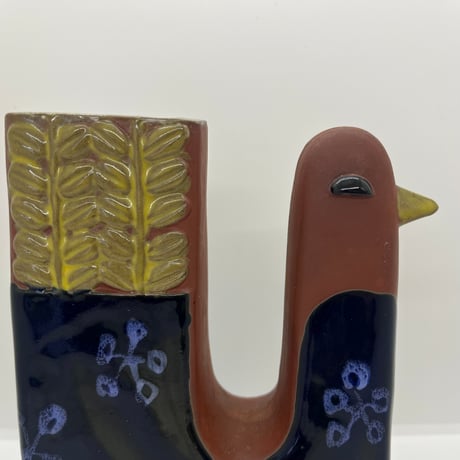 青い鳥のフラワーベース
