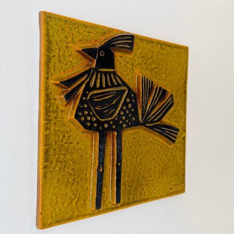【Börje Skohg】鳥の陶板《Gustavsberg》