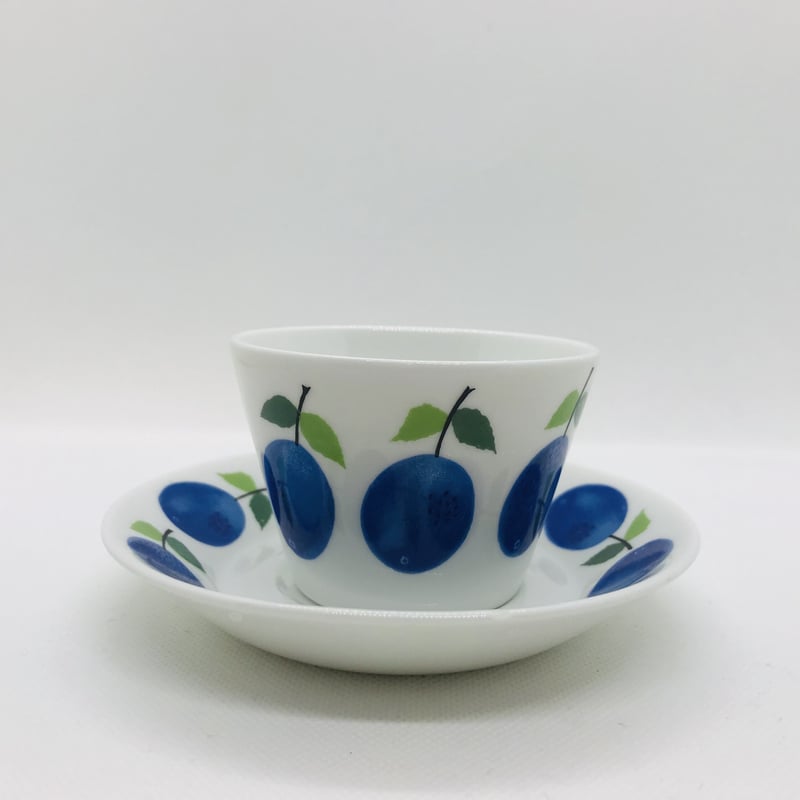 Stig Lindberg 】Prunus コーヒーカップ＆ソーサー《Gustavsber