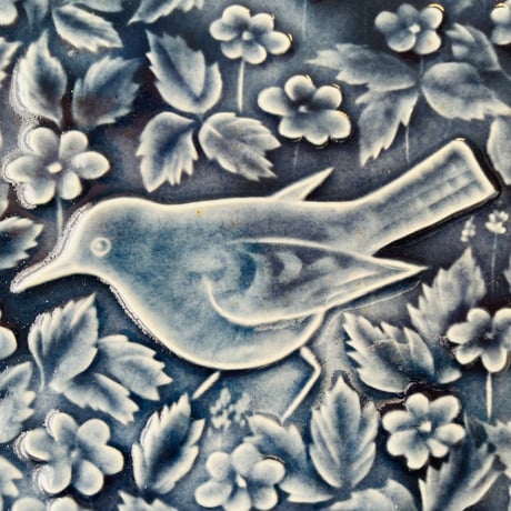 【Gunvor Olin-Gronqvist】青い鳥の陶板《Arabia 》